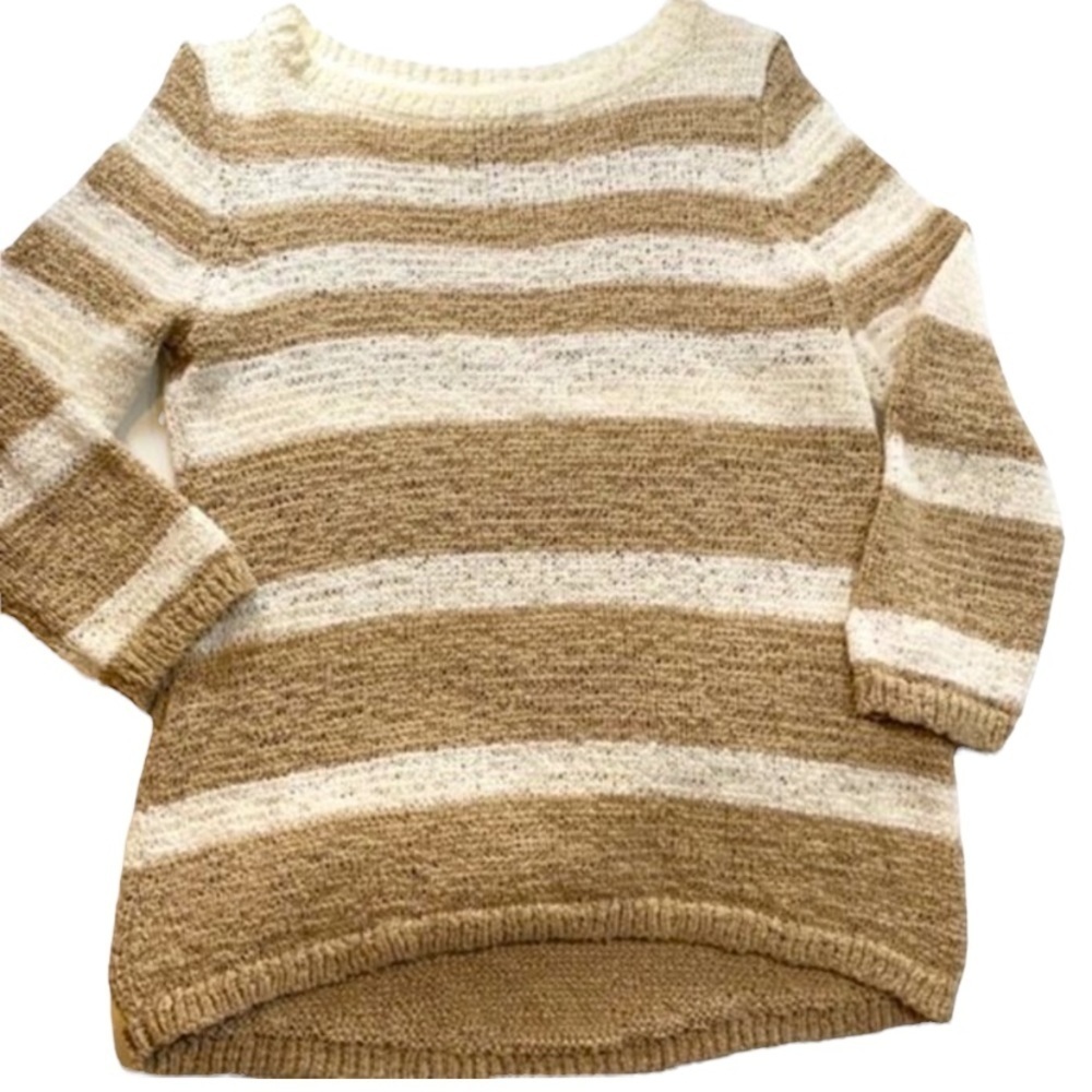 Style & Co. | Stripped Tan & Beige Sweater Cotton Blend